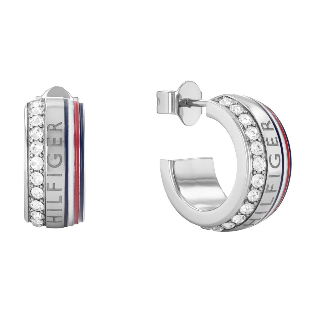 Tommy Hilfiger Jewelry Creolen für Damen aus Edelstahl mit Kristallen