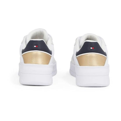 Tommy Hilfiger Women's Basketball Sneakers: Metallic Shoes (White)