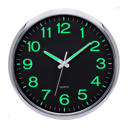 VINILITE Leuchtende Nachtlicht-Wanduhr (30cm) ohne Tickgeräusche: Batteriebetrieben für Wohnzimmer, Schlafzimmer, Büro