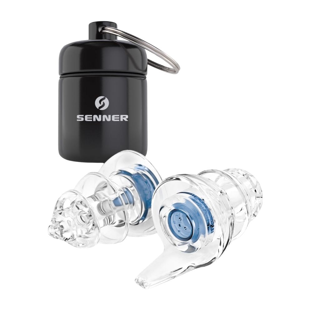 Senner® Earplugs for sleeping: Extra-soft with aluminum container for the earplugs (transparent)