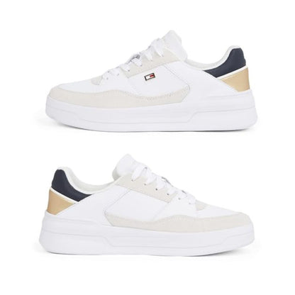 Tommy Hilfiger Women's Basketball Sneakers: Metallic Shoes (White)