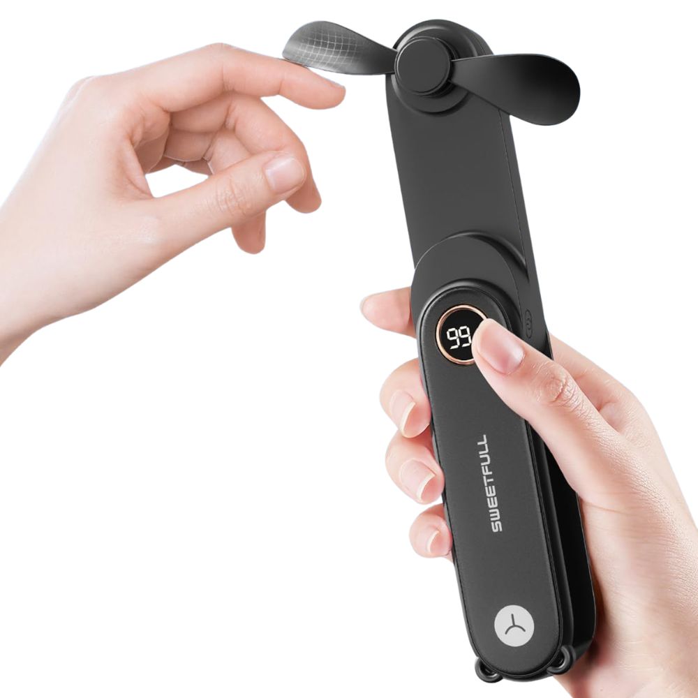 SWEETFULL Faltbarer Mini-USB-Handventilator mit 2 Geschwindigkeiten für Büro, Outdoor