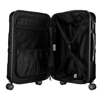 SUITLINE hard-shell travel suitcase set (3 pieces): TSA lock, ABS | Matte black