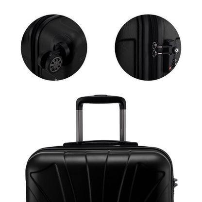 SUITLINE hard-shell travel suitcase set (3 pieces): TSA lock, ABS | Matte black