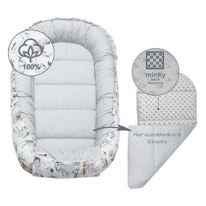Medi Partners Baby-Nestchen für Neugeborene aus 100% Baumwolle (5-teilig - 100x60x15cm)