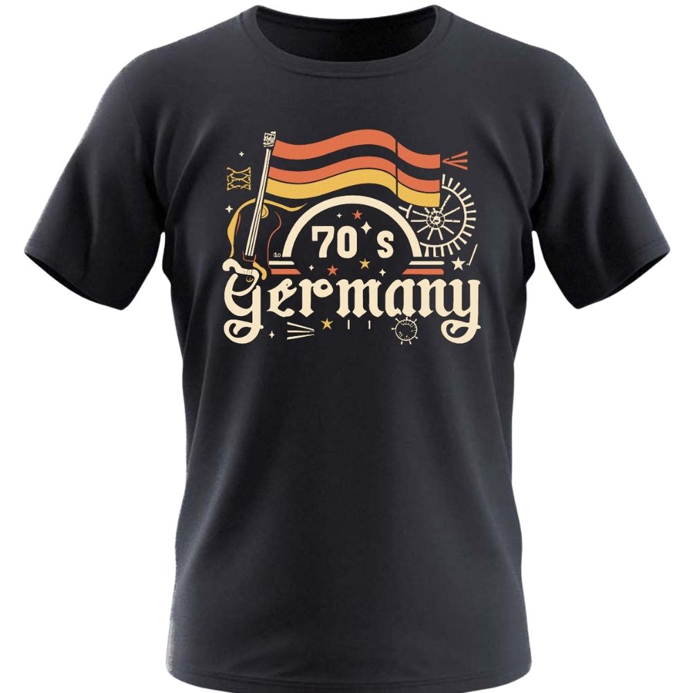 70's GERMANY Men's T-Shirt | Germany Print Short Sleeve Summer Tee