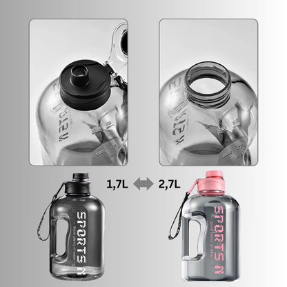 Große Sport-Wasserflasche mit Trageschlaufe für Fitness, Gym, Radfahren, Camping